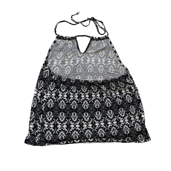 Lascana Black & White Geometric Print Keyhole Tie Halter Top, Low Back 8/10 - Picture 5 of 11